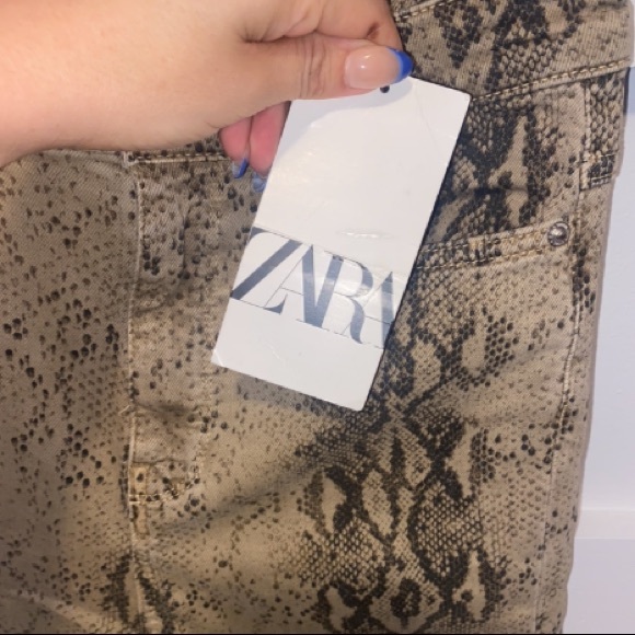 Zara Python Snake Print Fade Out Skinny Jeans NWT - Picture 9 of 10